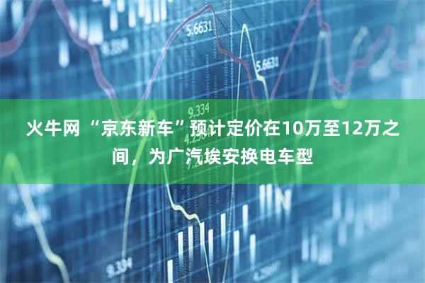 火牛网 “京东新车”预计定价在10万至12万之间，为广汽埃安换电车型
